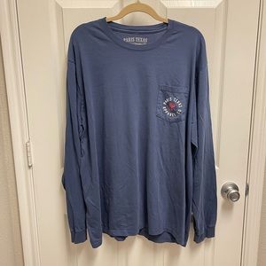Paris Texas Blue Longsleeve Pocket Tee